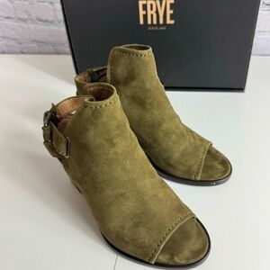 Frye Suede green Dani Shield sling‎ size 6M heeled Sandals